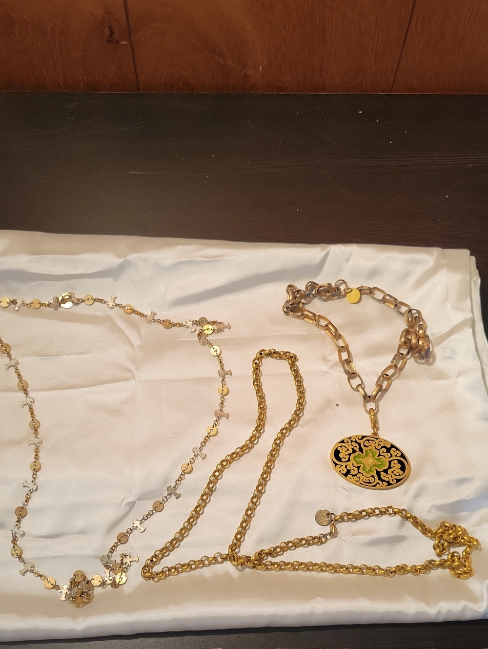 Reverly Gold-Tone Enamel Medallion Pendant Necklace - Women Jewelry